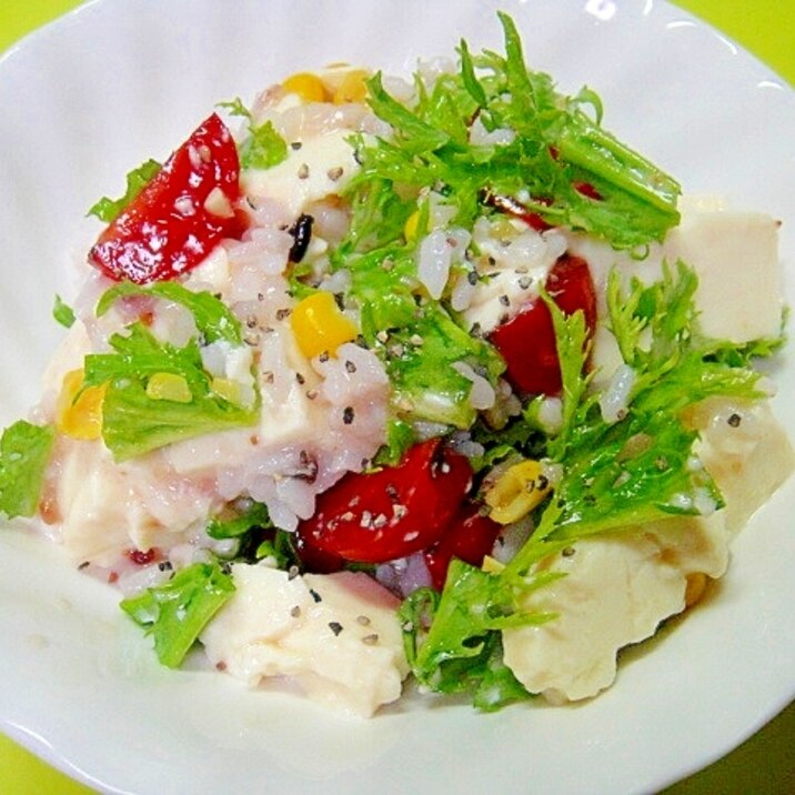 豆腐とわさび菜コーンのライスサラダ レシピ 作り方 By Mint74 楽天レシピ 豆腐とわさび菜コーンのライスサラダ レシピ 作り方 By Mint74 楽天レシピ